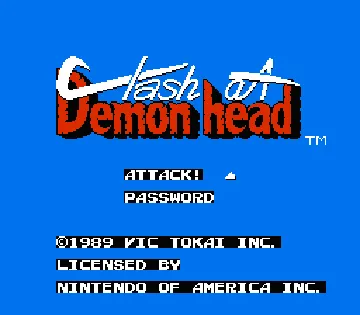 Clash at Demonhead (USA) screen shot title